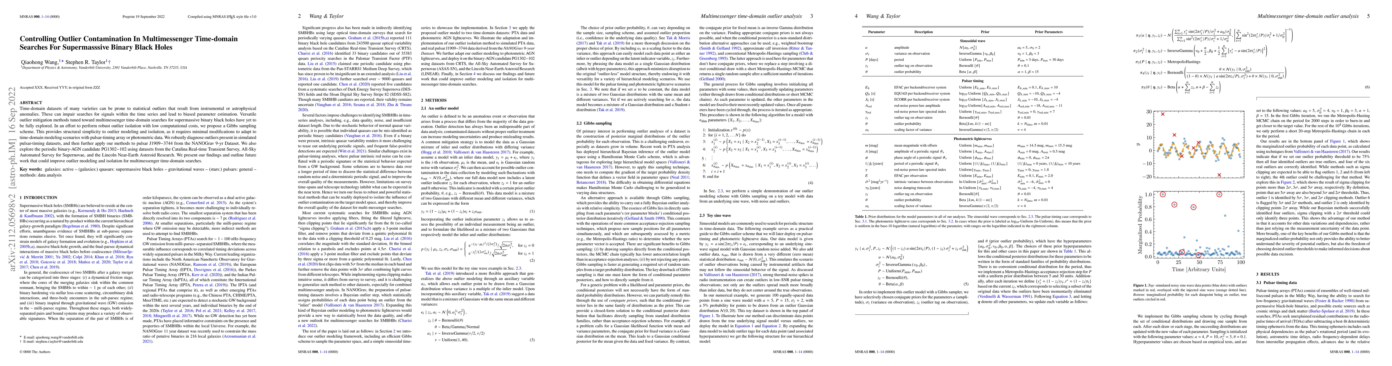 Thumbnail for Controlling Outlier Contamination In Multimessenger Time-domain Searches
  For Supermasssive Binary Black Holes