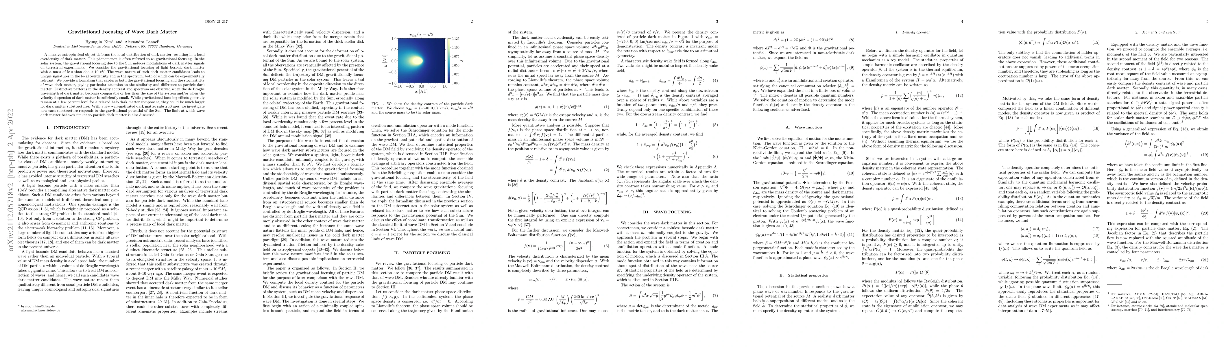 Thumbnail for Gravitational Focusing of Wave Dark Matter
