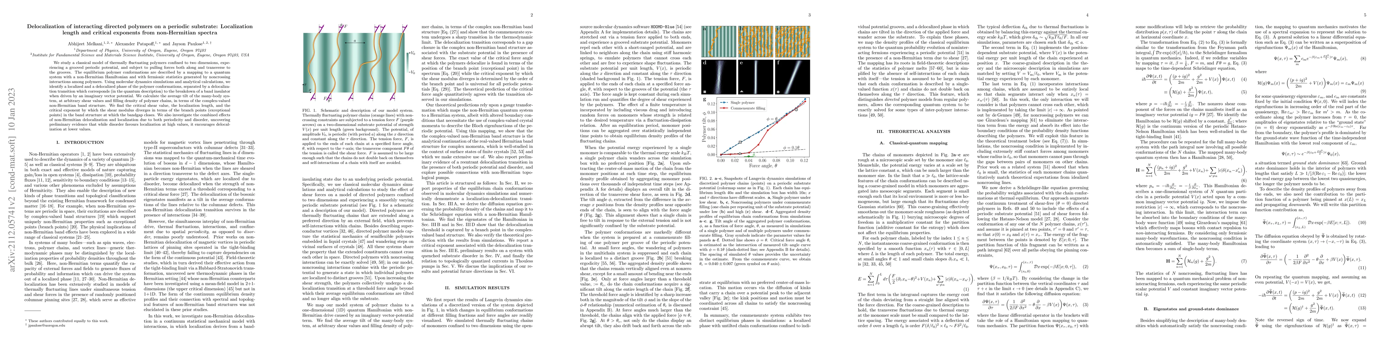 Thumbnail for Delocalization of interacting directed polymers on a periodic substrate:
  Localization length and critical exponents from non-Hermitian spectra