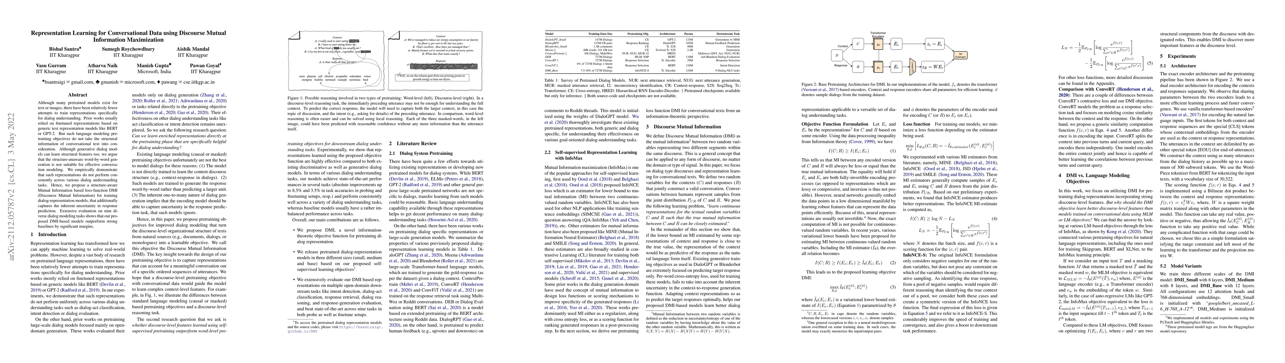 Thumbnail for Representation Learning for Conversational Data using Discourse Mutual
  Information Maximization