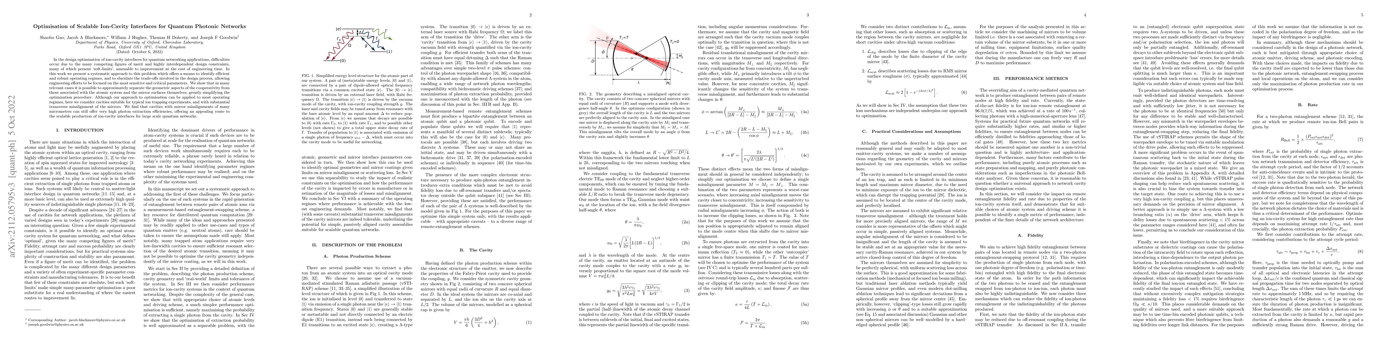 Thumbnail for Optimisation of Scalable Ion-Cavity Interfaces for Quantum Photonic
  Networks
