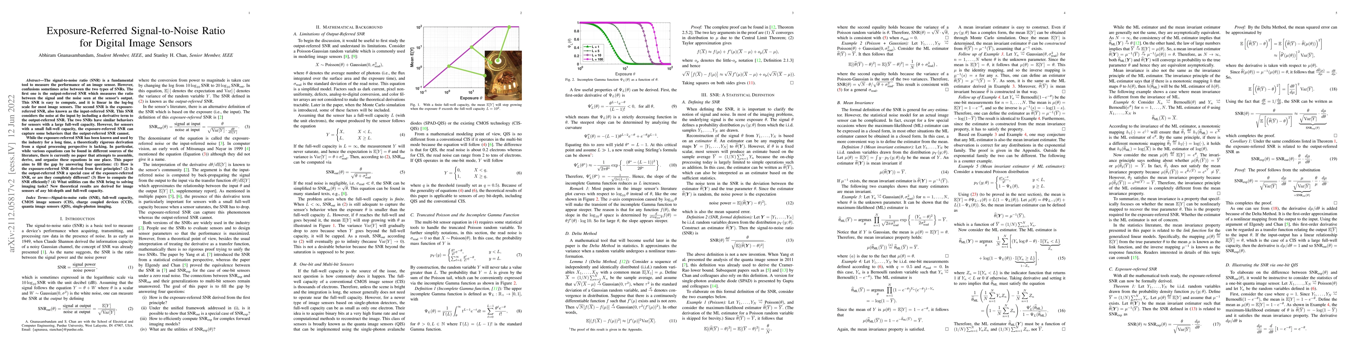 Thumbnail for Exposure-Referred Signal-to-Noise Ratio for Digital Image Sensors