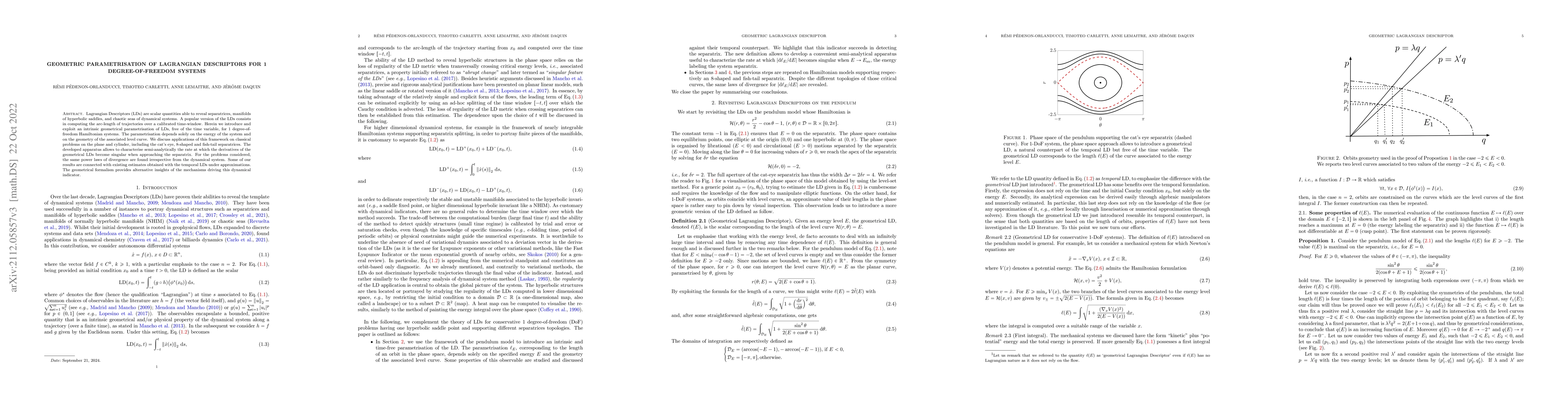 Thumbnail for Geometric parametrisation of Lagrangian Descriptors for 1
  degree-of-freedom systems