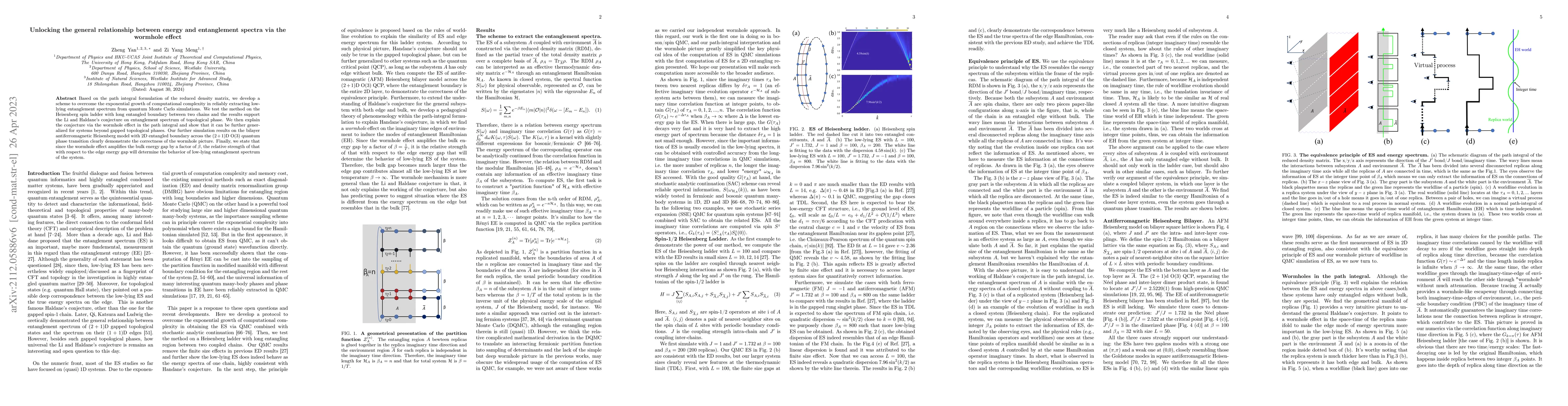 Thumbnail for Unlocking the general relationship between energy and entanglement
  spectra via the wormhole effect