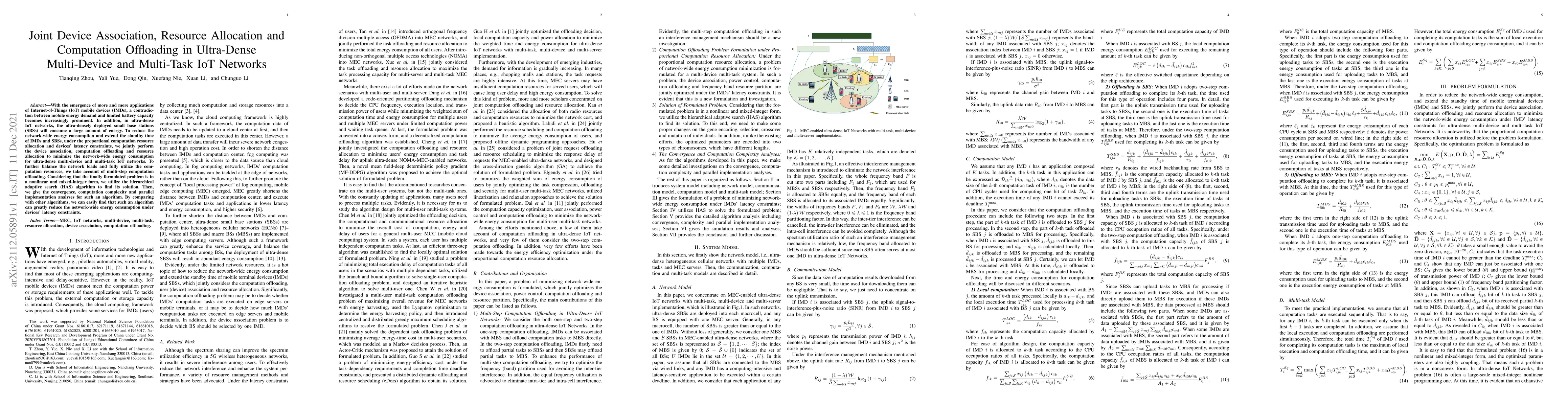 Thumbnail for Joint Device Association, Resource Allocation and Computation Offloading
  in Ultra-Dense Multi-Device and Multi-Task IoT Networks