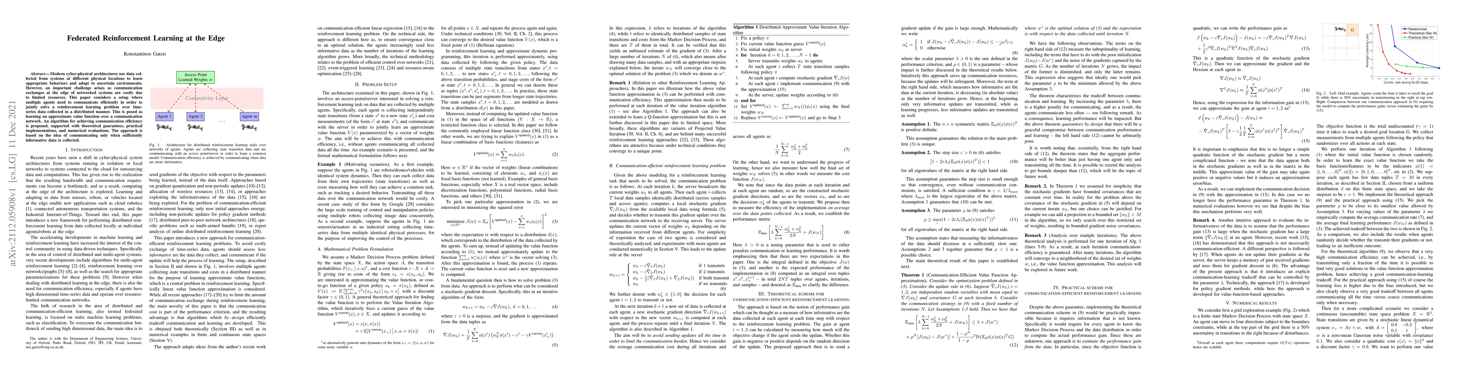 Thumbnail for Federated Reinforcement Learning at the Edge