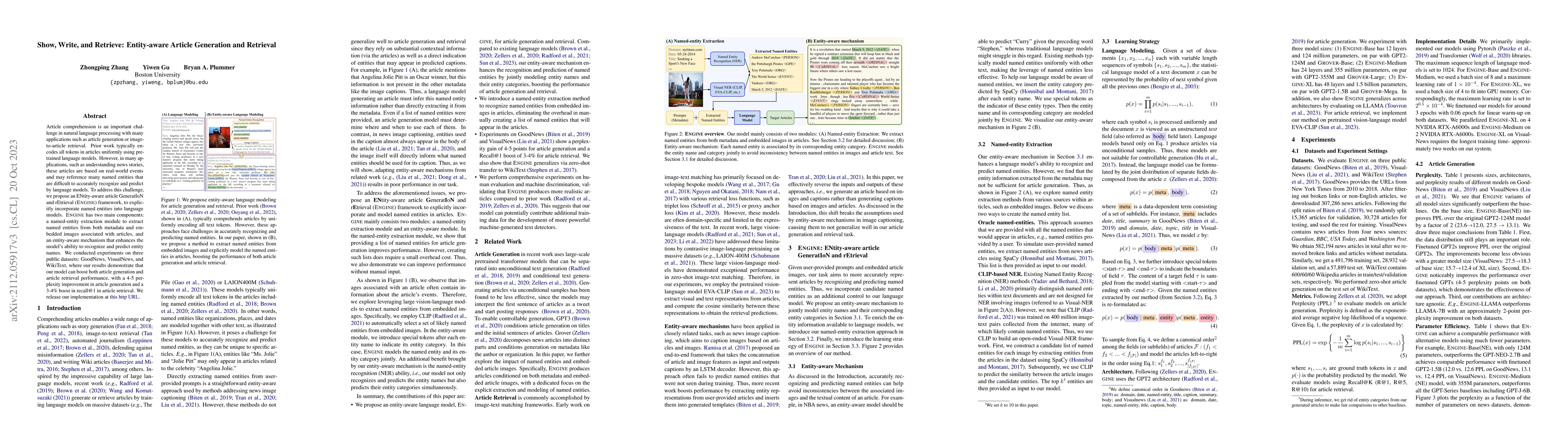 Thumbnail for Show, Write, and Retrieve: Entity-aware Article Generation and Retrieval