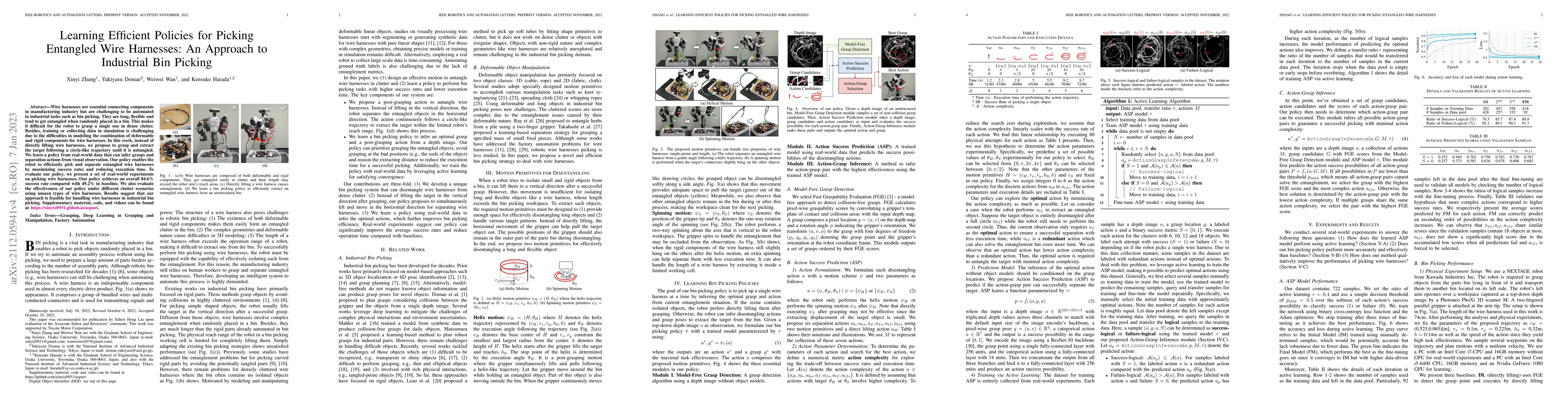 Thumbnail for Learning Efficient Policies for Picking Entangled Wire Harnesses: An
  Approach to Industrial Bin Picking