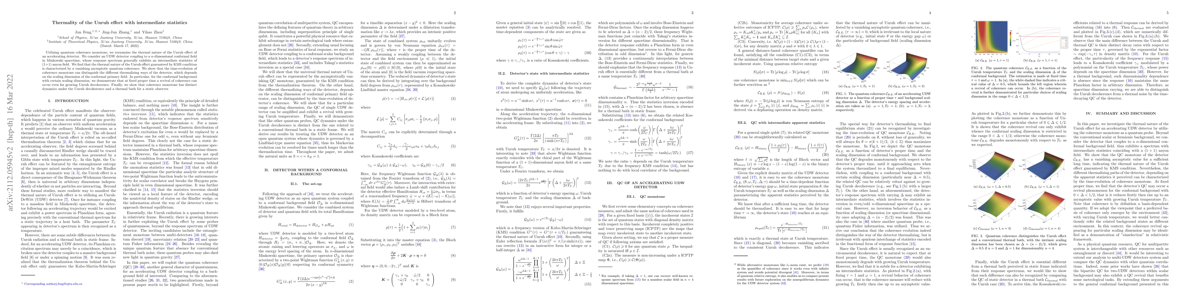 Thumbnail for Thermality of the Unruh effect with intermediate statistics