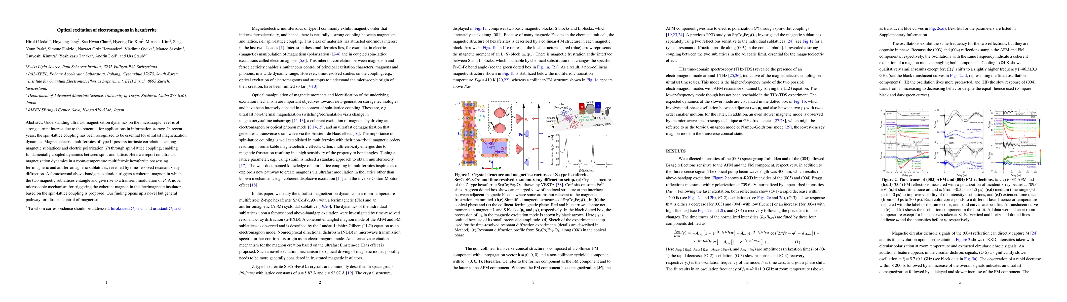 Thumbnail for Optical excitation of electromagnons in hexaferrite