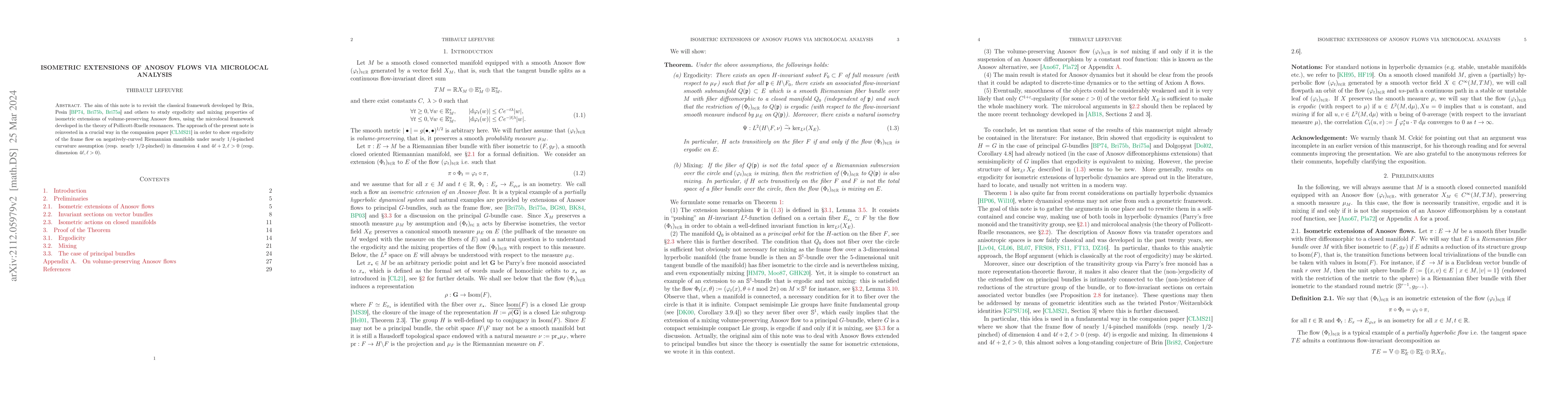 Thumbnail for Isometric extensions of Anosov flows via microlocal analysis