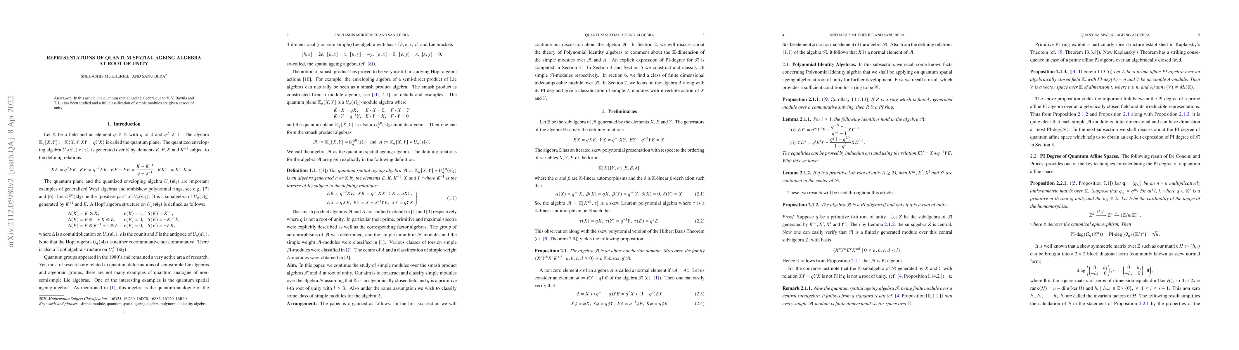Thumbnail for Representations Of Quantum Spatial Ageing Algebra At Root Of Unity