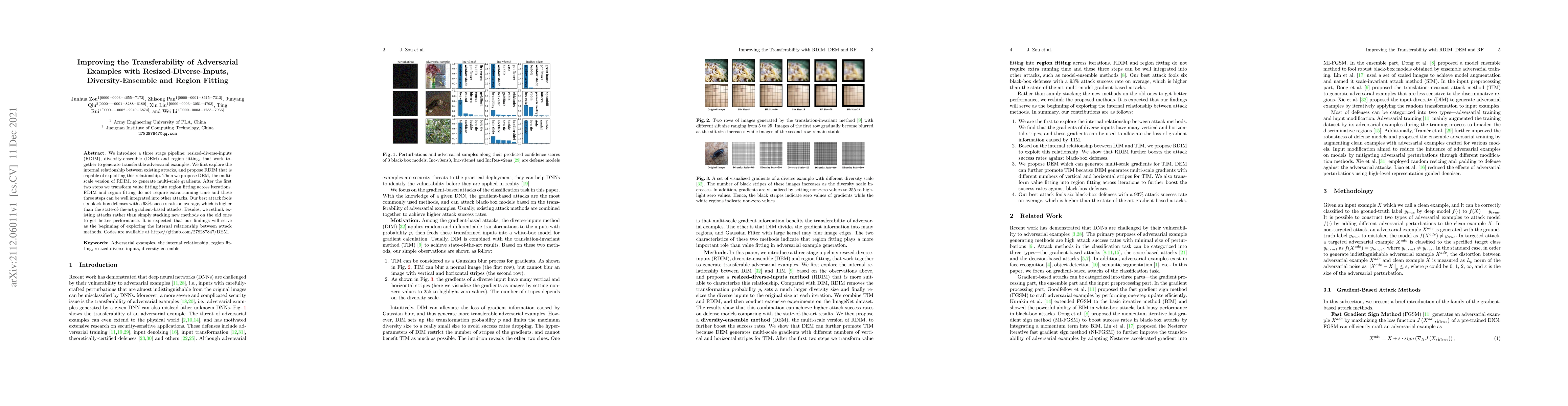 Thumbnail for Improving the Transferability of Adversarial Examples with
  Resized-Diverse-Inputs, Diversity-Ensemble and Region Fitting