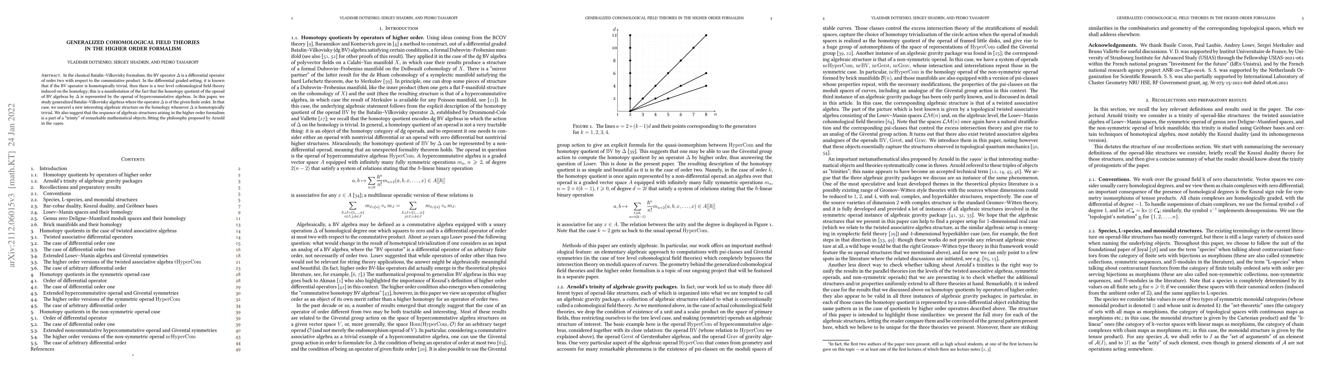 Thumbnail for Generalized cohomological field theories in the higher order formalism