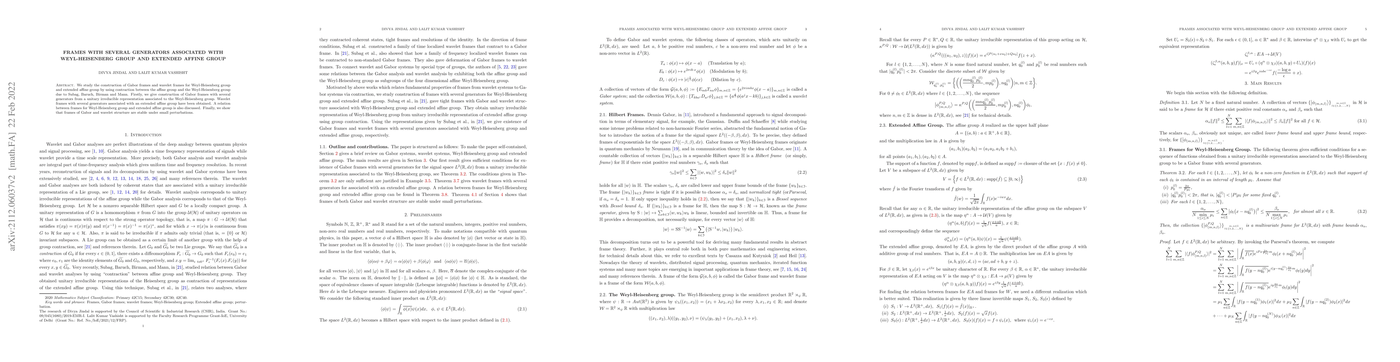 Thumbnail for Frames With Several Generators Associated with Weyl-Heisenberg Group and
  Extended Affine Group