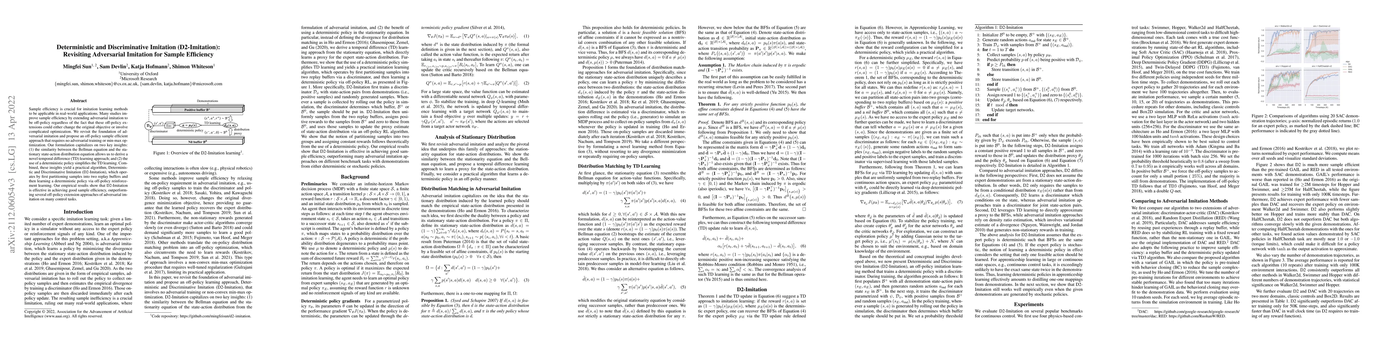 Thumbnail for Deterministic and Discriminative Imitation (D2-Imitation): Revisiting
  Adversarial Imitation for Sample Efficiency