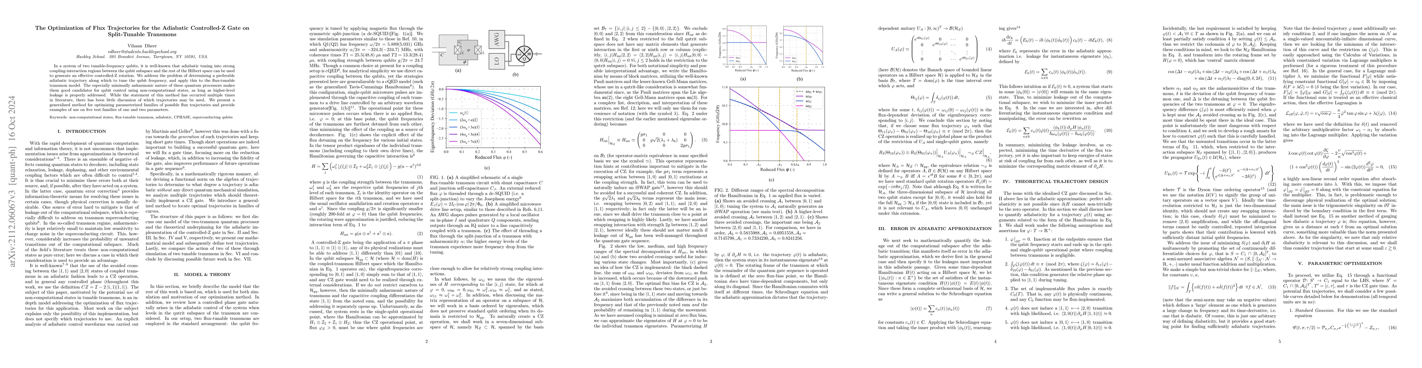 Thumbnail for The Optimization of Flux Trajectories for the Adiabatic Controlled-Z
  Gate on Split-Tunable Transmons