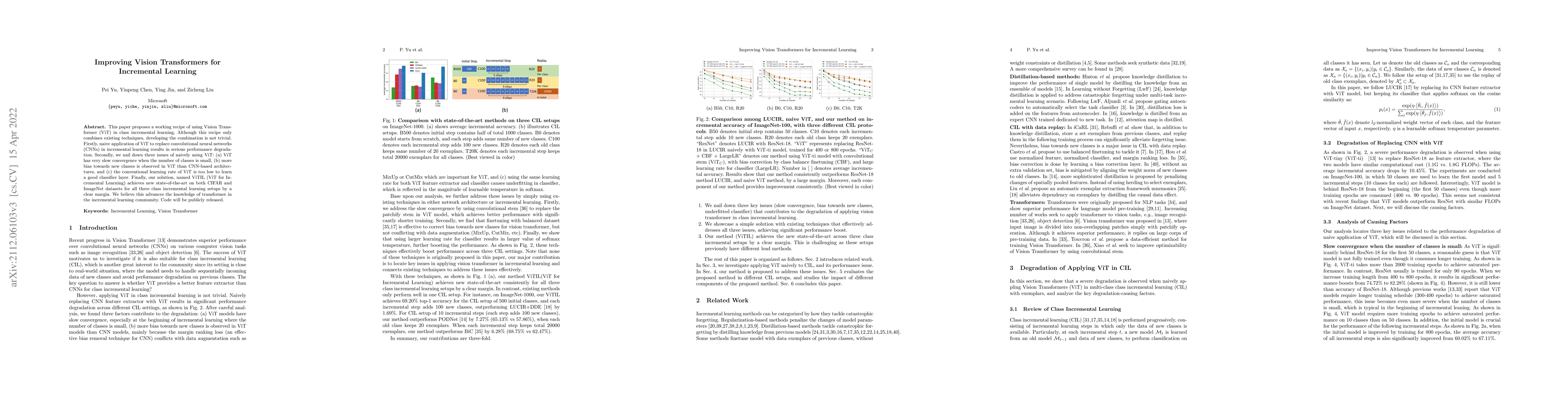 Thumbnail for Improving Vision Transformers for Incremental Learning