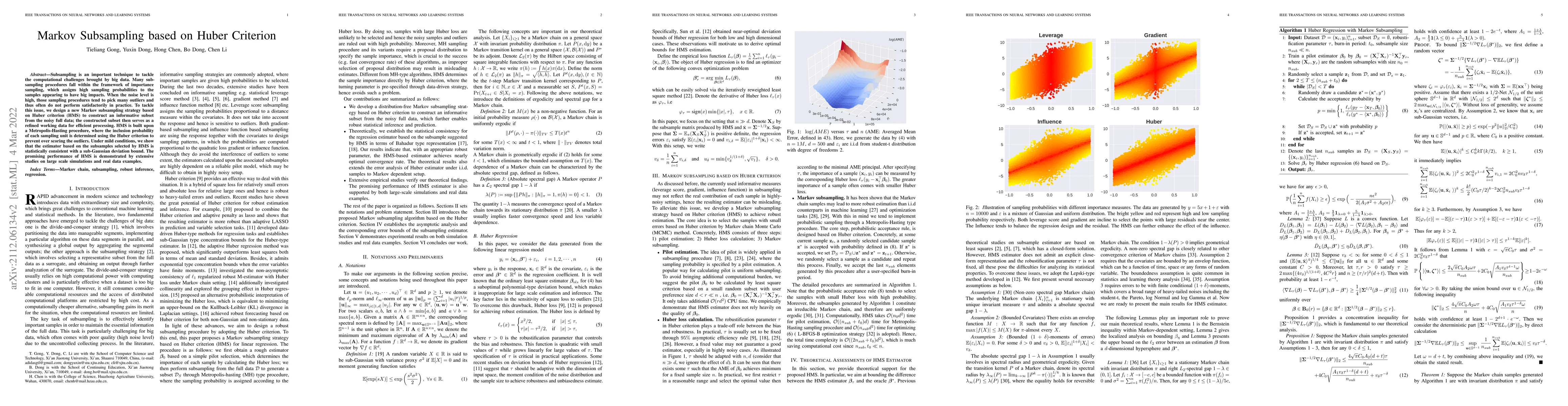 Thumbnail for Markov subsampling based Huber Criterion