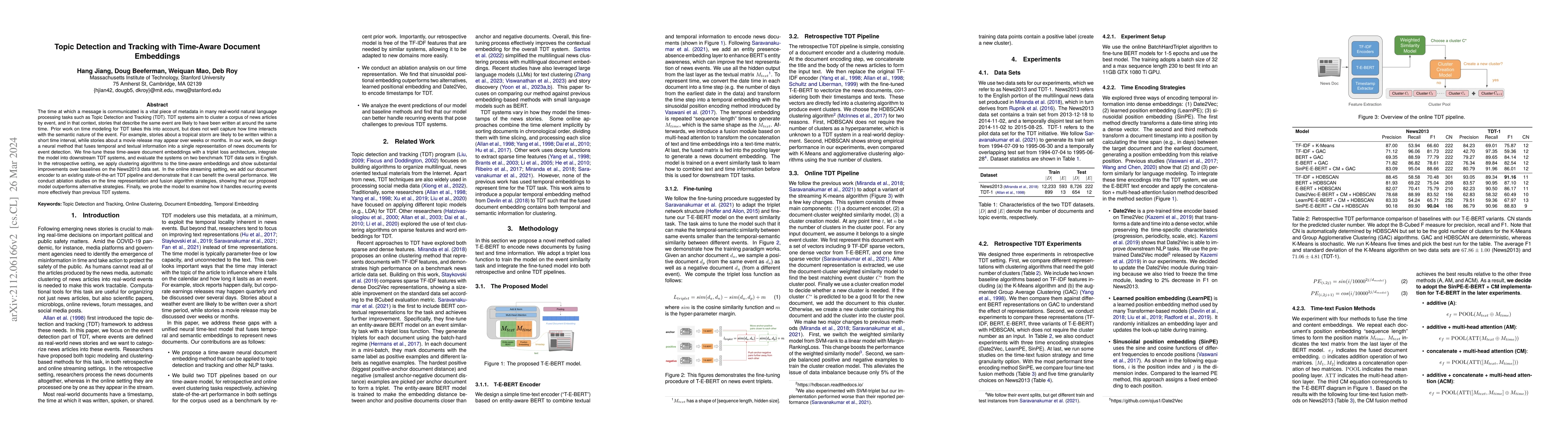 Thumbnail for Topic Detection and Tracking with Time-Aware Document Embeddings