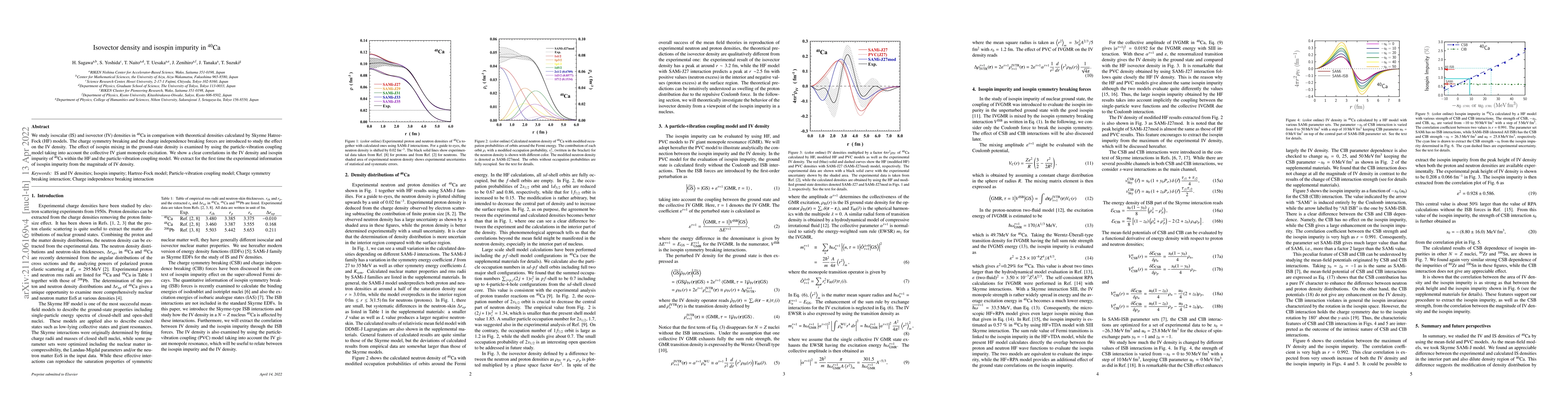 Thumbnail for Isovector density and isospin impurity in $^{40} \mathrm{Ca}$