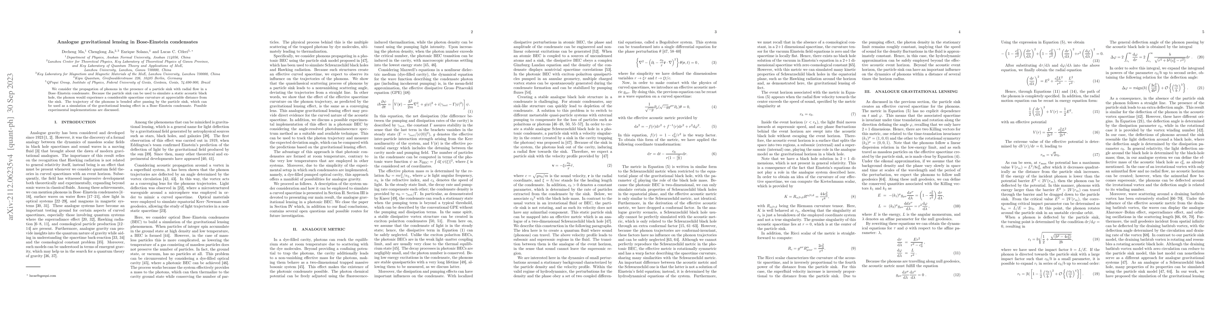 Thumbnail for Analogue gravitational lensing in optical Bose-Einstein condensates
