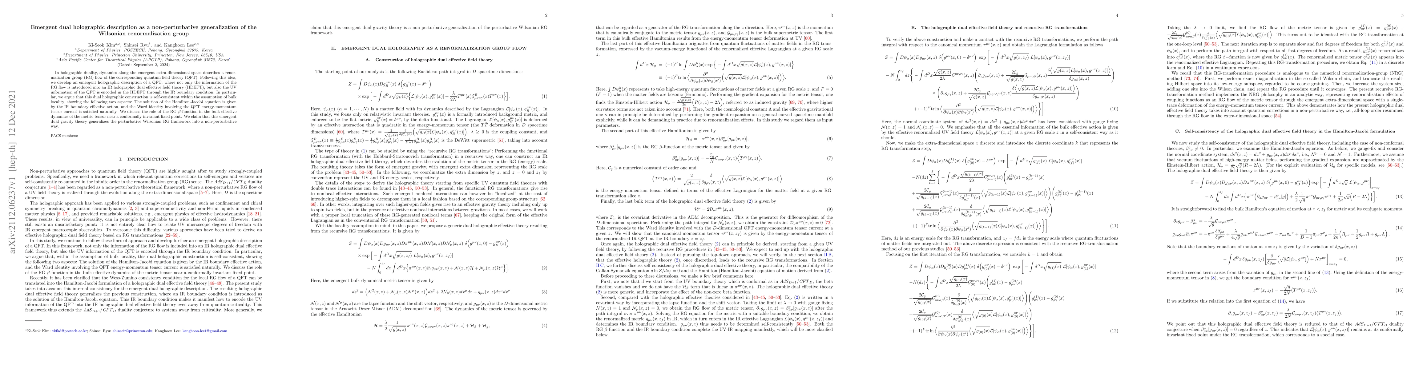 Thumbnail for Emergent dual holographic description as a non-perturbative
  generalization of the Wilsonian renormalization group
