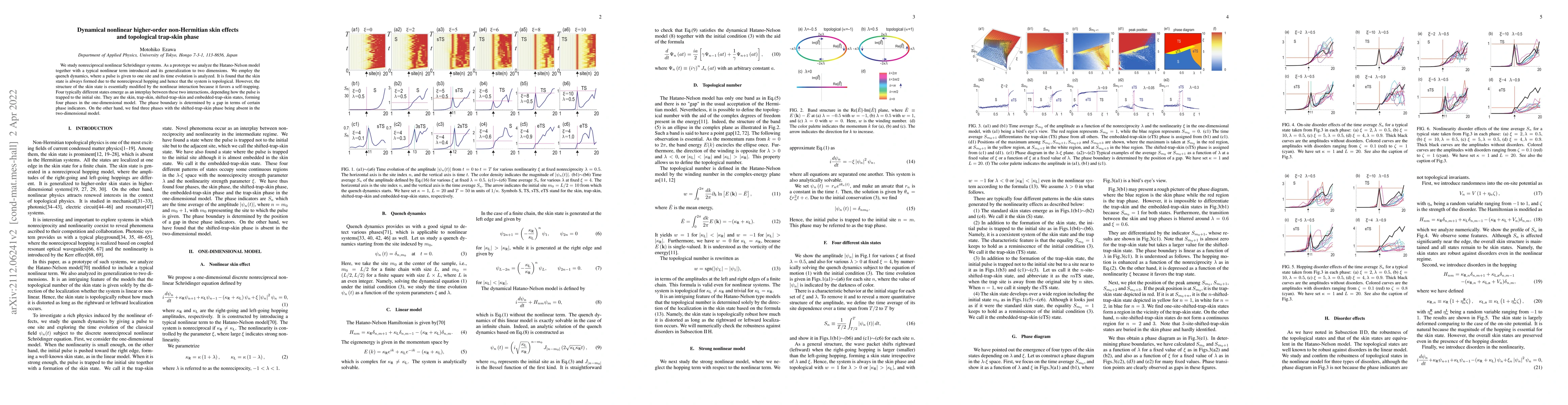 Thumbnail for Dynamical nonlinear higher-order non-Hermitian skin effects and
  topological trap-skin phase
