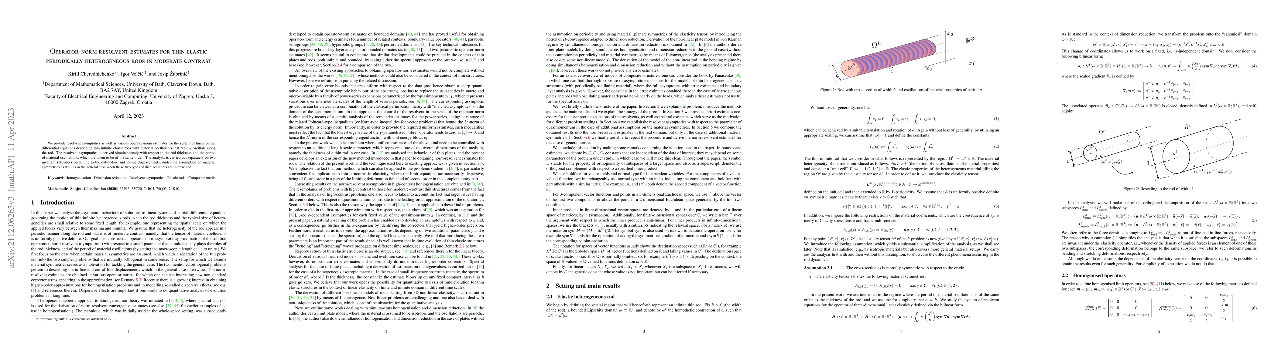 Thumbnail for Operator-norm resolvent estimates for thin elastic periodically
  heterogeneous rods in moderate contrast