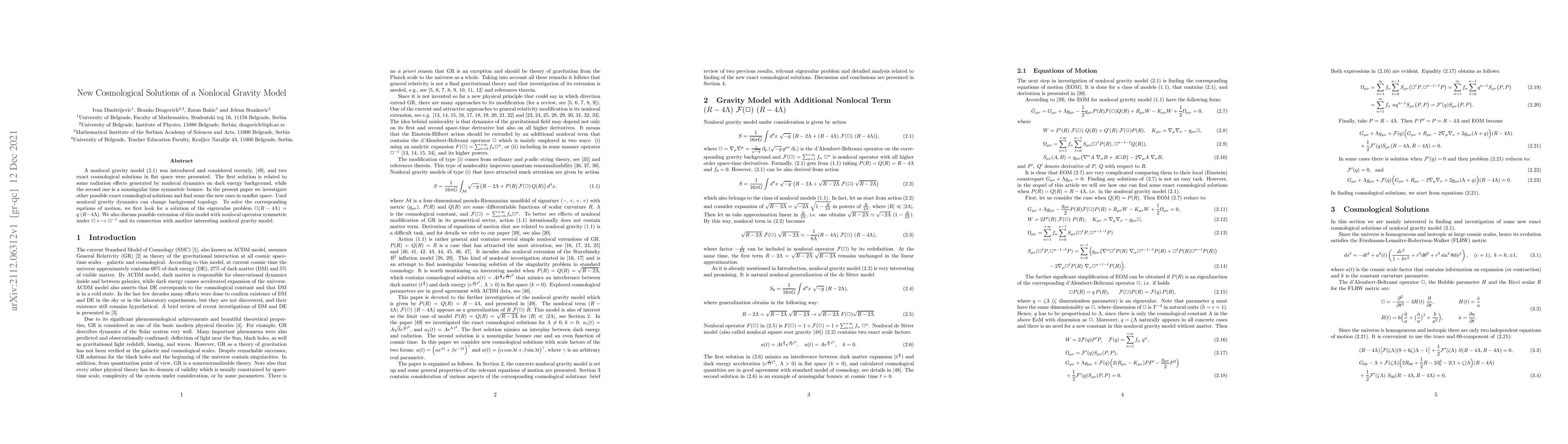 Thumbnail for New Cosmological Solutions of a Nonlocal Gravity Model