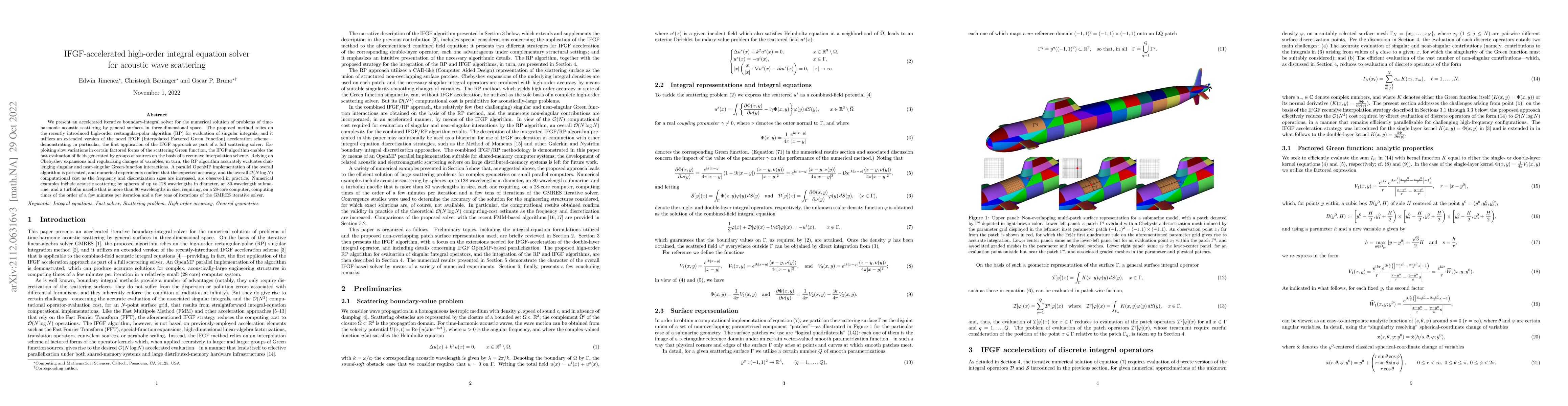 Thumbnail for IFGF-accelerated integral equation solvers for acoustic scattering