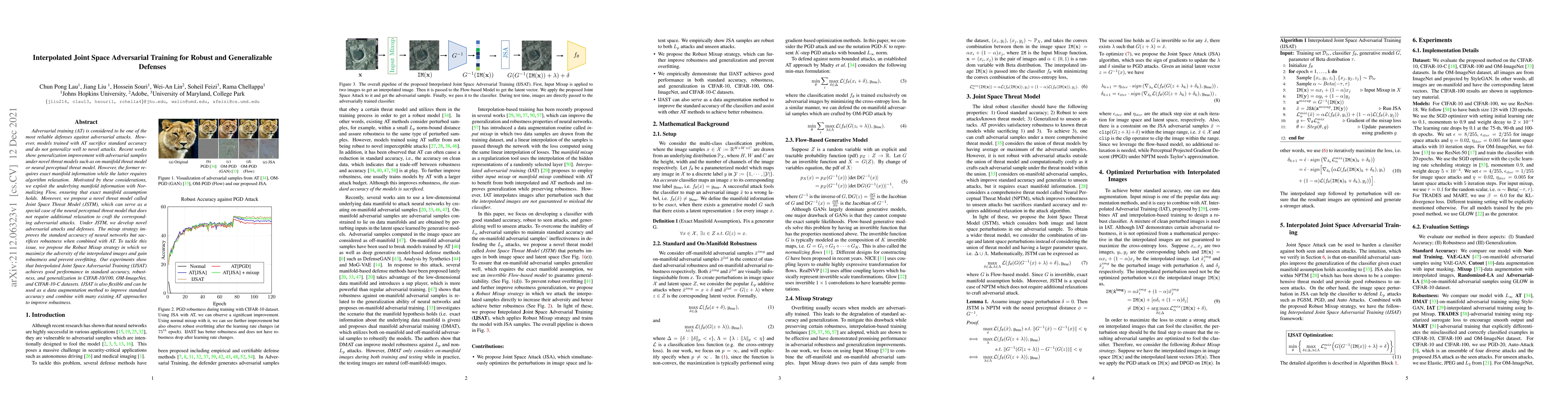 Thumbnail for Interpolated Joint Space Adversarial Training for Robust and
  Generalizable Defenses