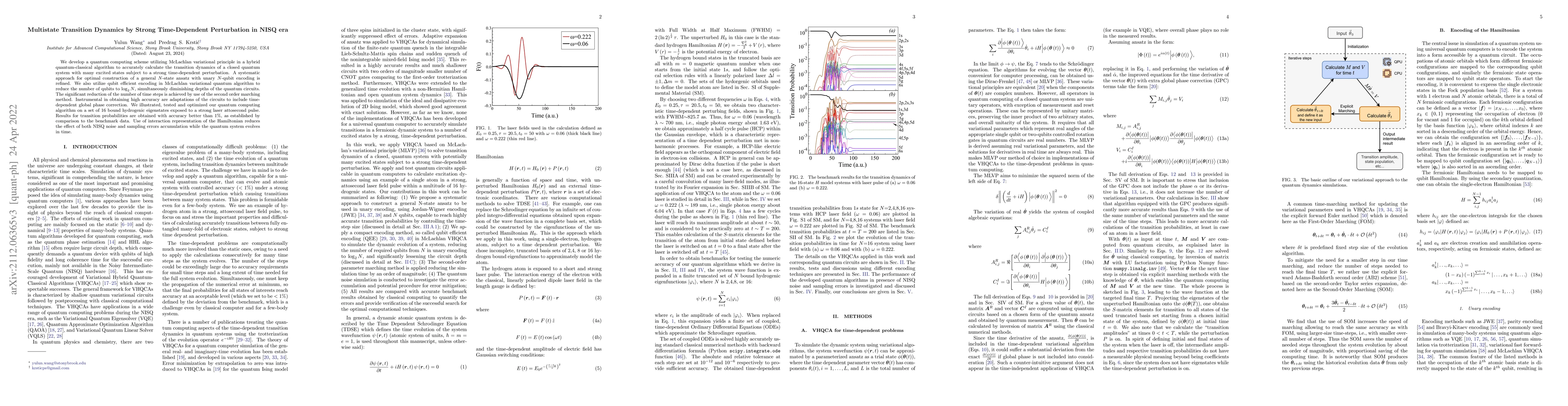 Thumbnail for Multistate Transition Dynamics by Strong Time-Dependent Perturbation in
  NISQ era