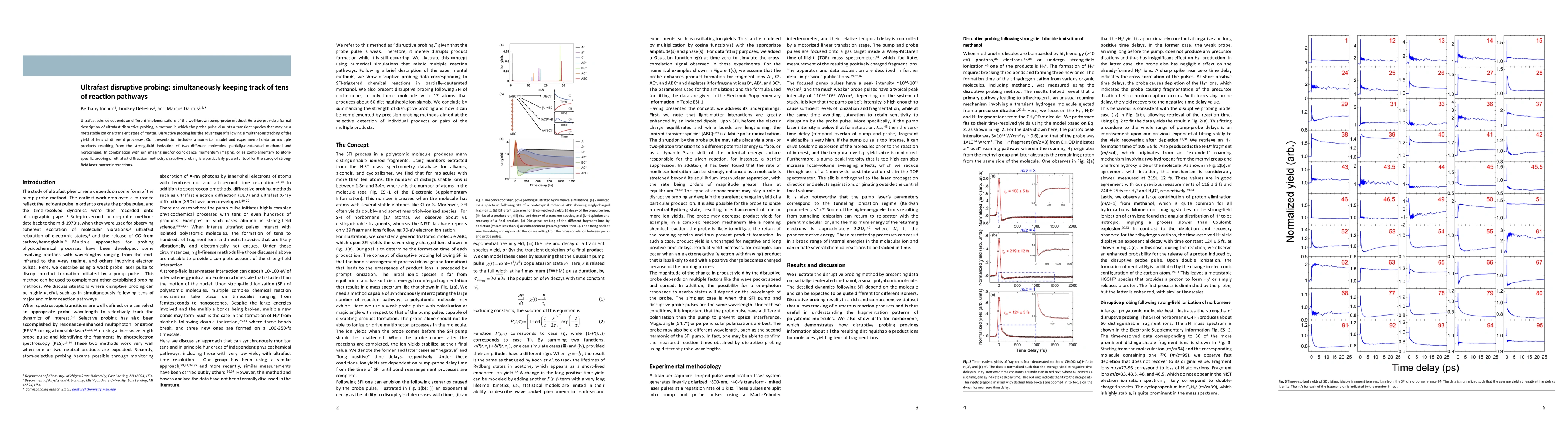 Thumbnail for Ultrafast disruptive probing: simultaneously keeping track of tens of
  reaction pathways
