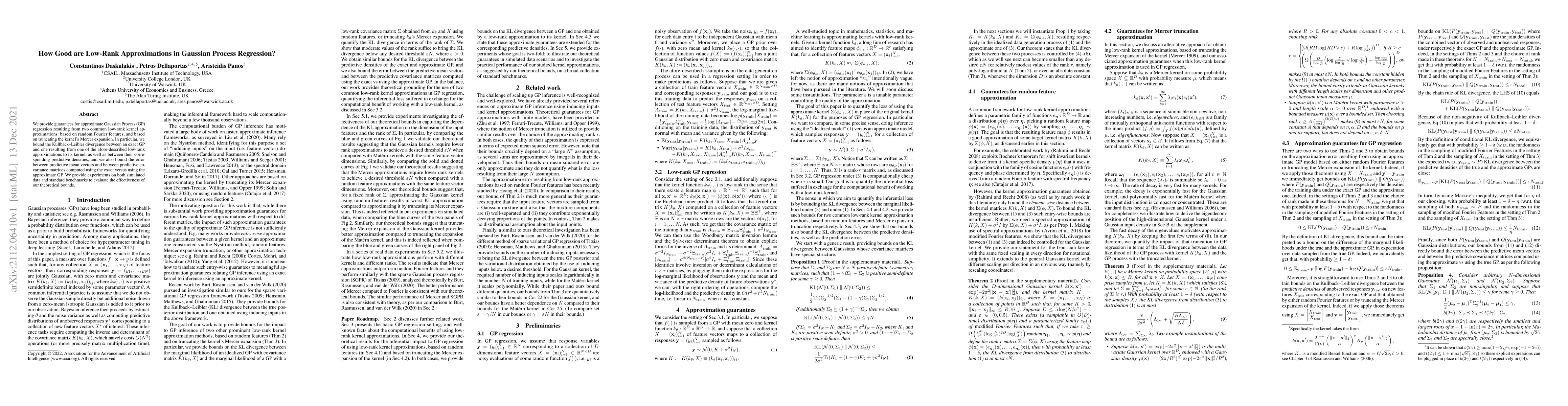 Thumbnail for How Good are Low-Rank Approximations in Gaussian Process Regression?