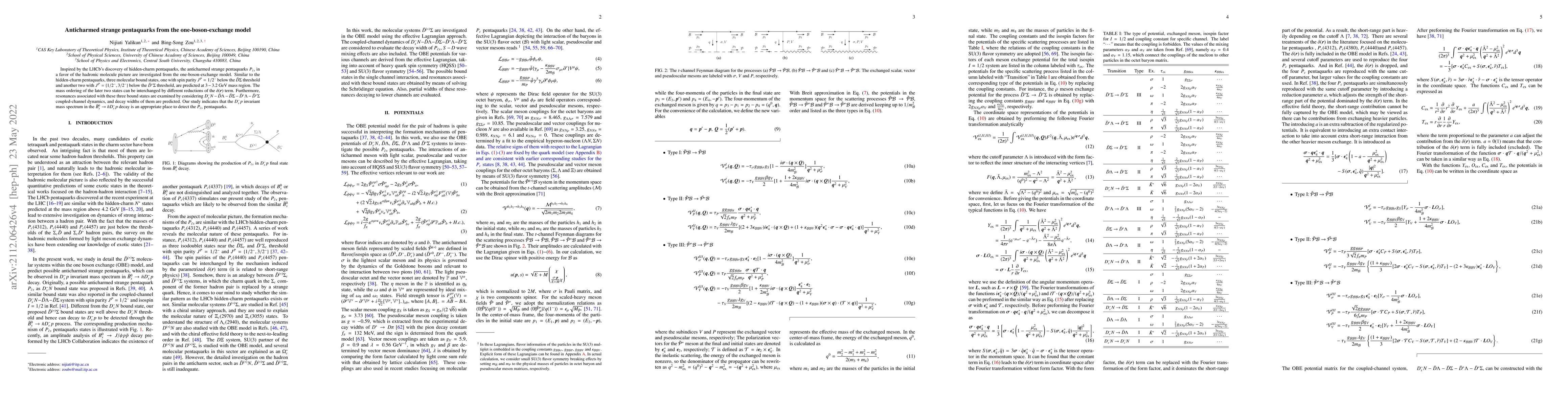 Thumbnail for Anticharmed strange pentaquarks from the one-boson-exchange model