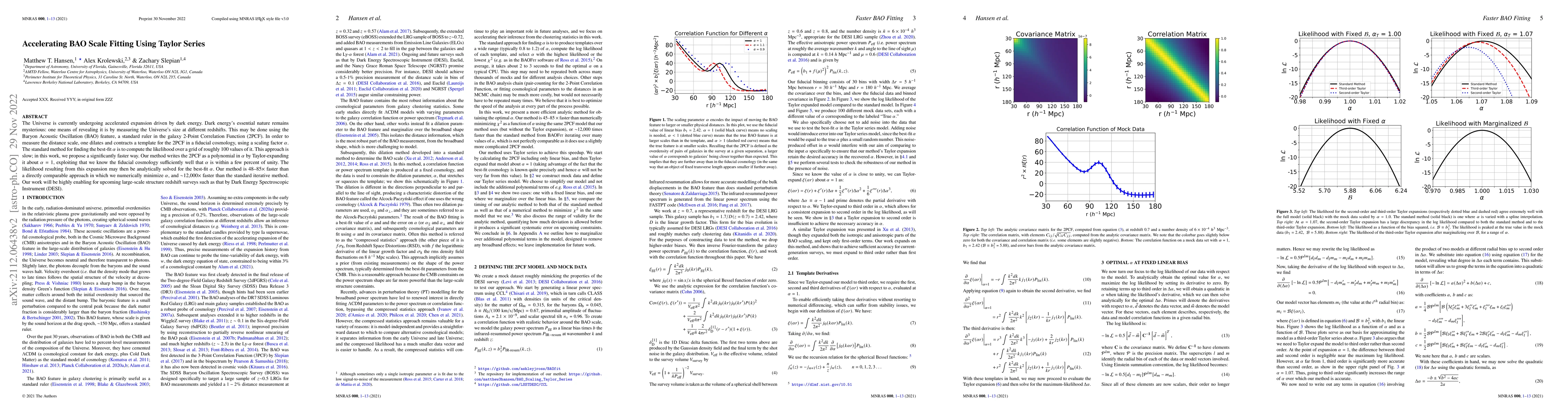 Thumbnail for Accelerating BAO Scale Fitting Using Taylor Series