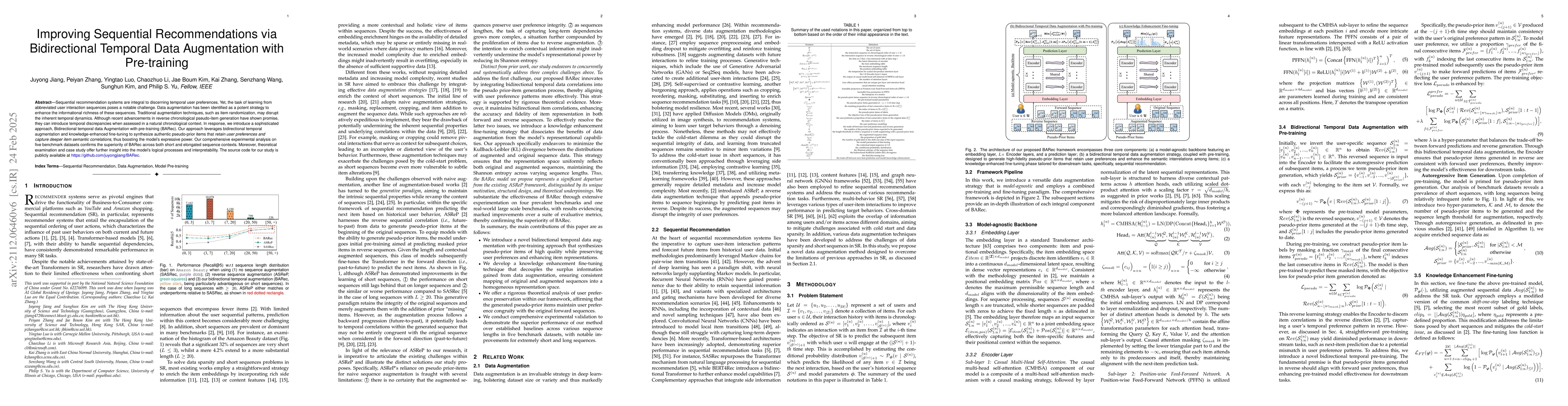 Thumbnail for Improving Sequential Recommendations via Bidirectional Temporal Data
  Augmentation with Pre-training