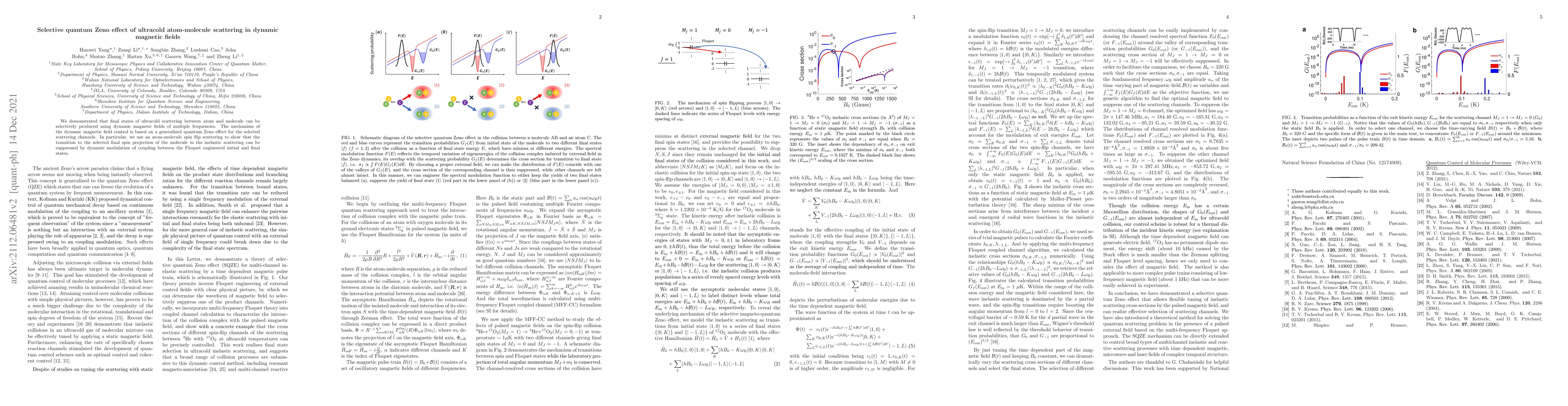 Thumbnail for Selective quantum Zeno effect of ultracold atom-molecule scattering in
  dynamic magnetic fields