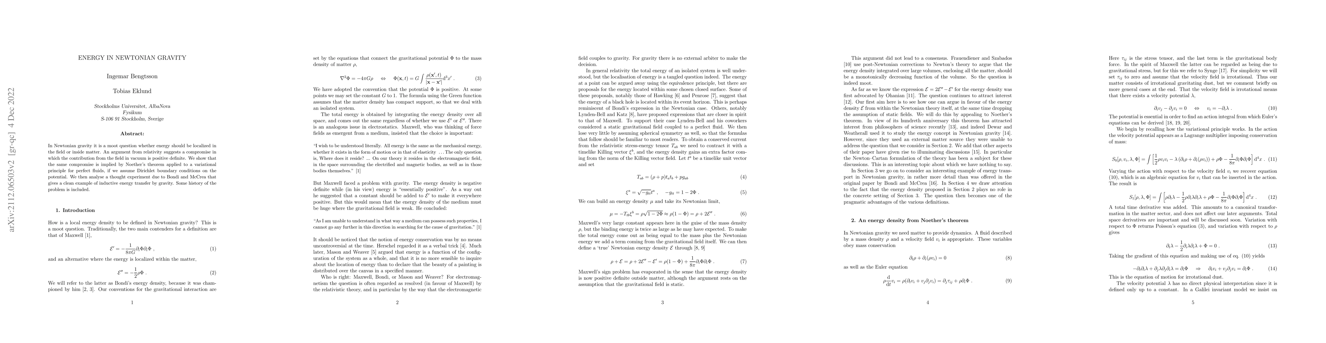 Thumbnail for Energy in Newtonian gravity