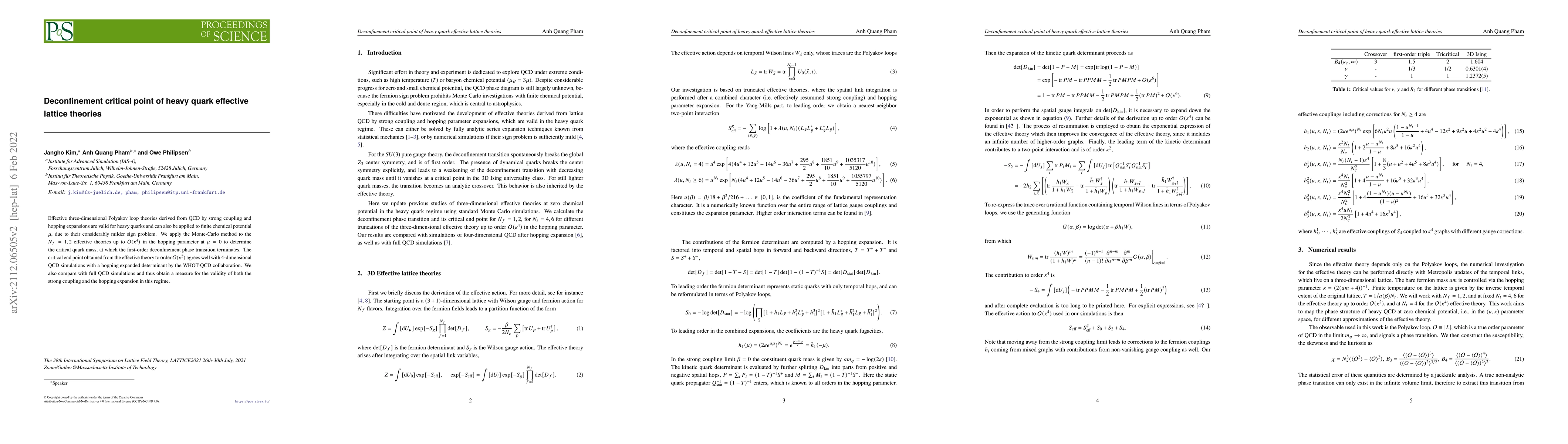 Thumbnail for Deconfinement critical point of heavy quark effective lattice theories