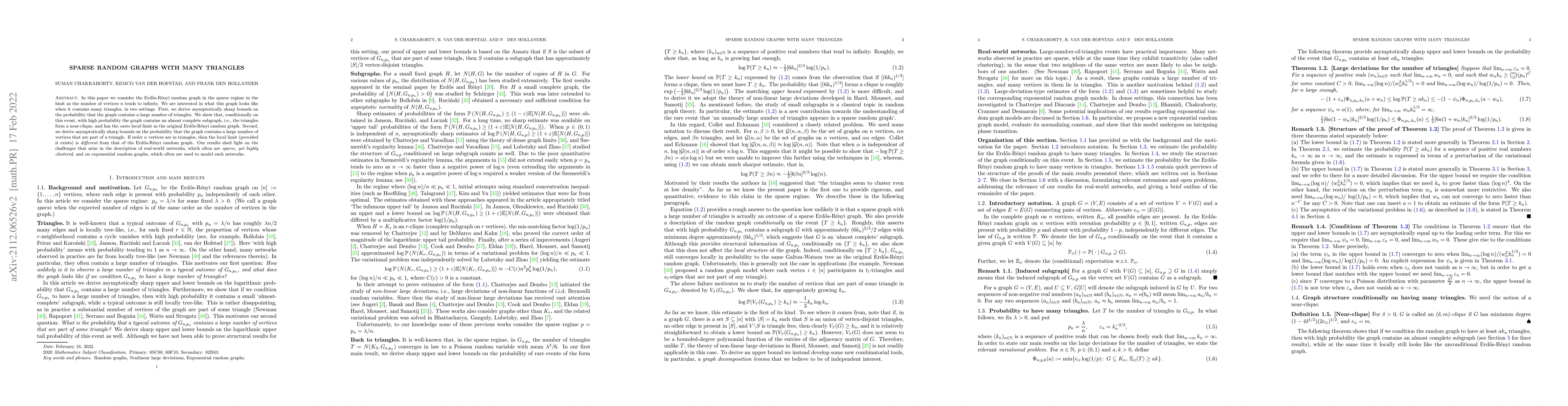 Thumbnail for Sparse random graphs with many triangles