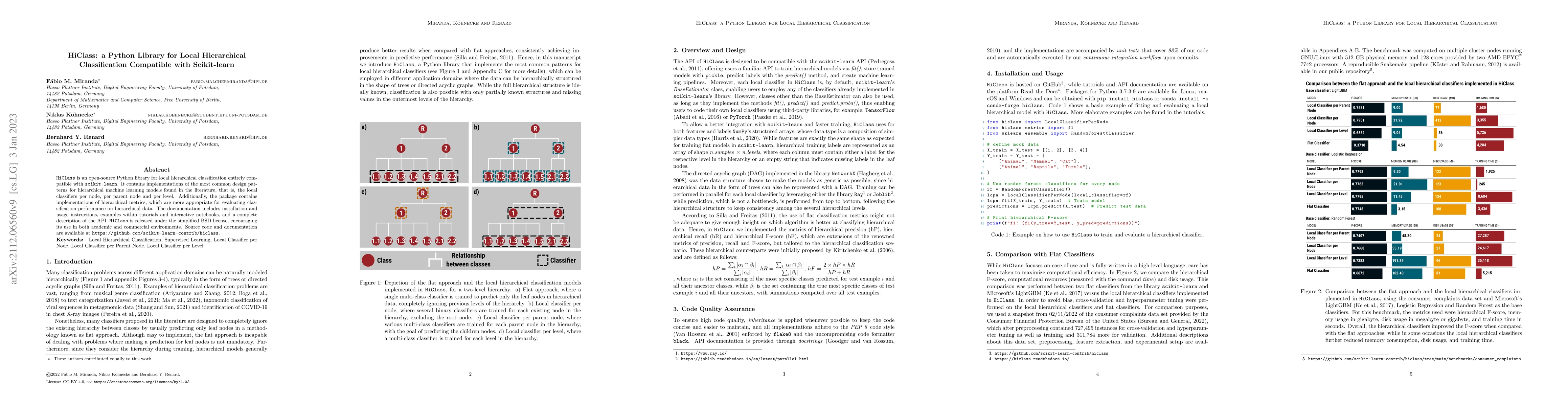 Thumbnail for HiClass: a Python library for local hierarchical classification
  compatible with scikit-learn