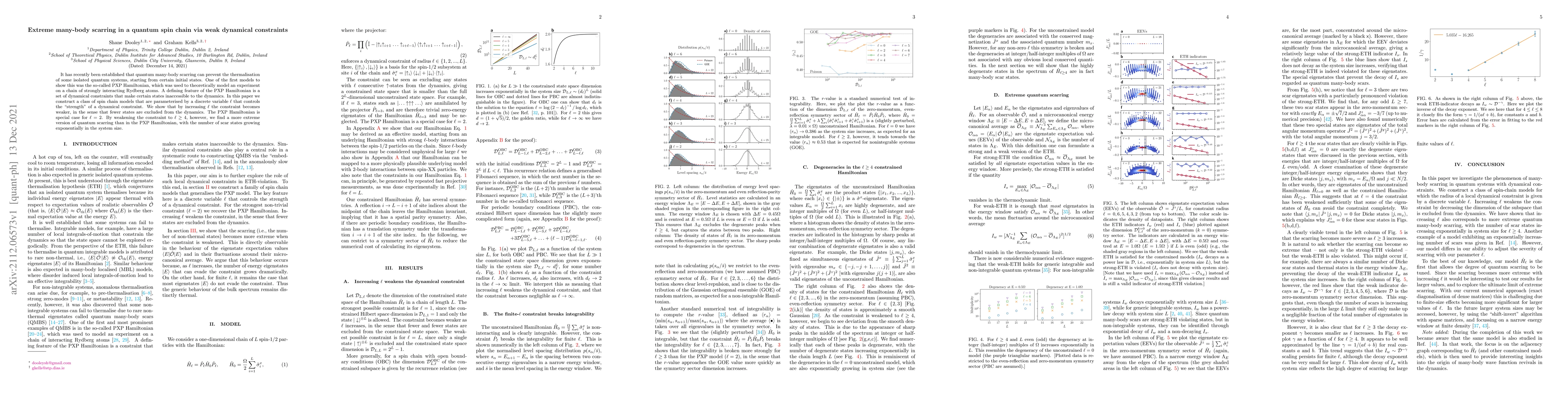 Thumbnail for Extreme many-body scarring in a quantum spin chain via weak dynamical
  constraints
