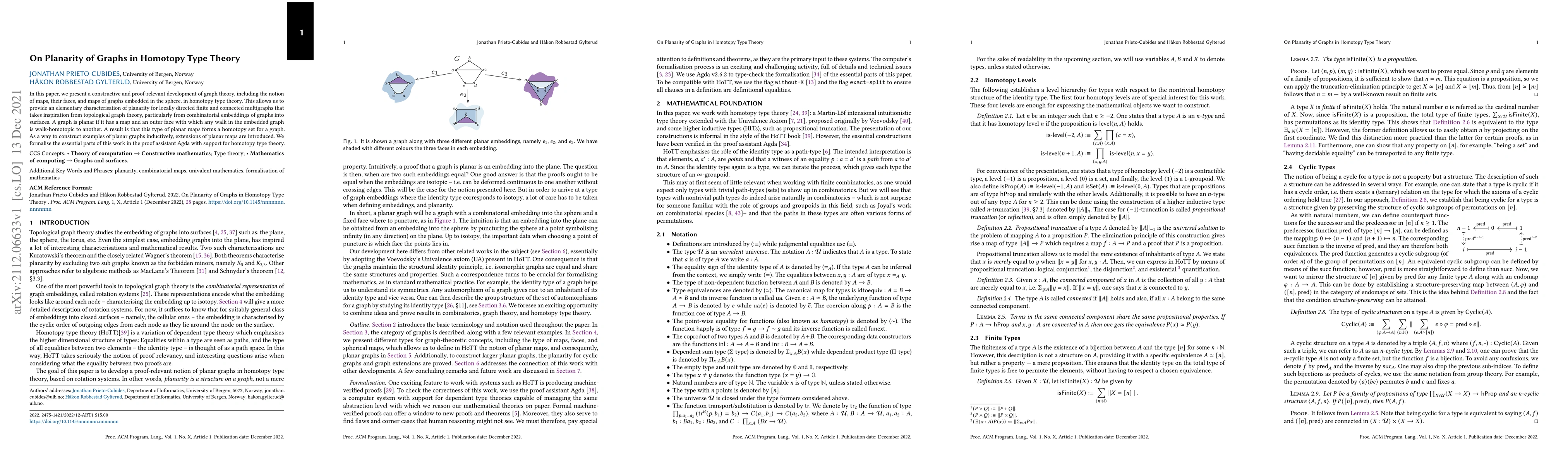 Thumbnail for On Planarity of Graphs in Homotopy Type Theory