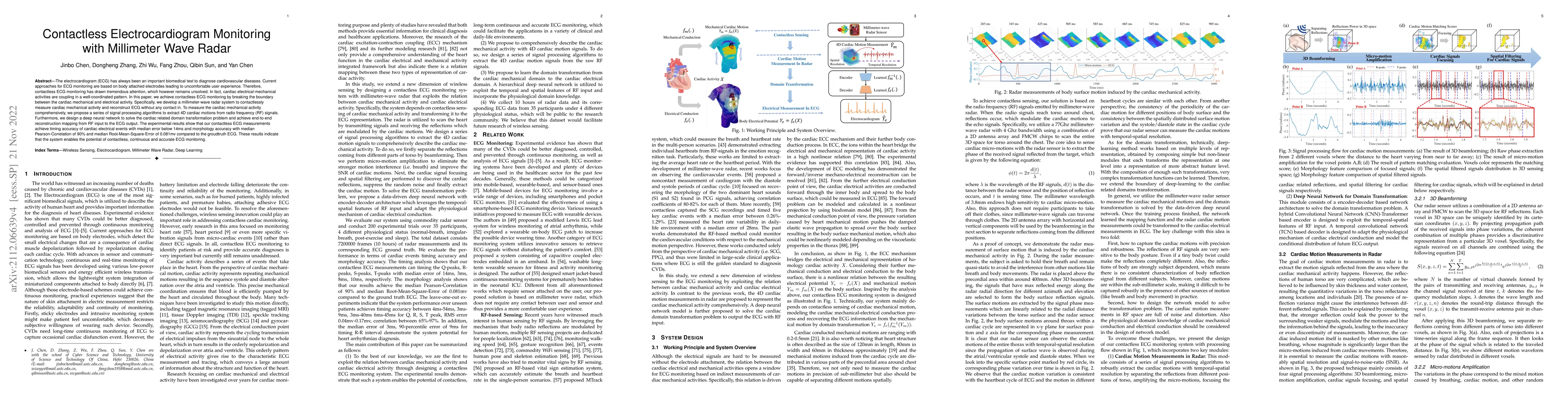 Thumbnail for Contactless Electrocardiogram Monitoring with Millimeter Wave Radar