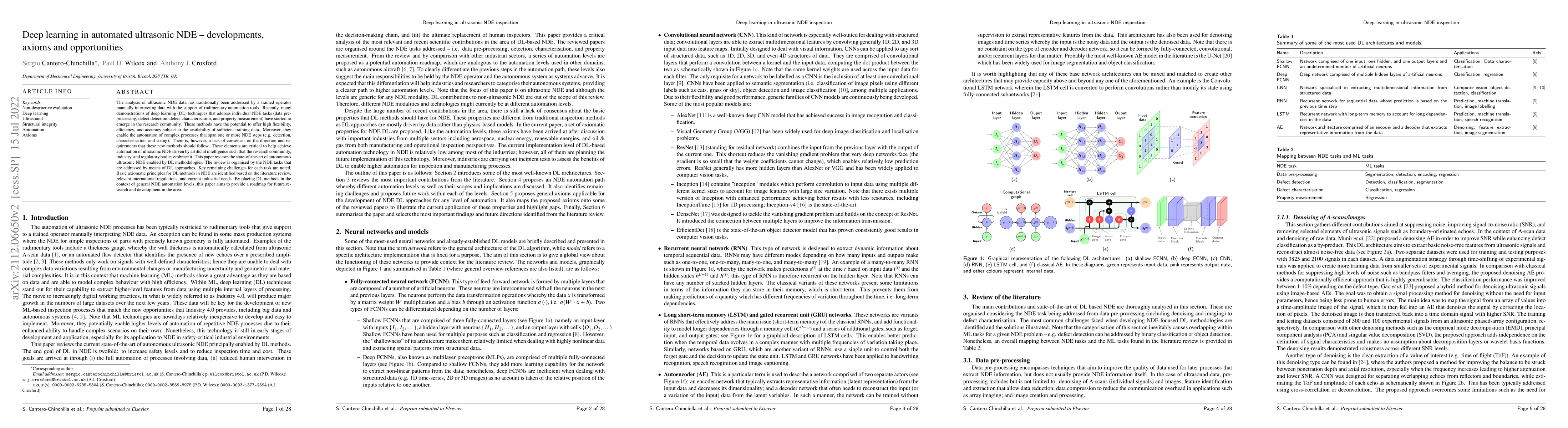 Thumbnail for Deep learning in automated ultrasonic NDE -- developments, axioms and
  opportunities