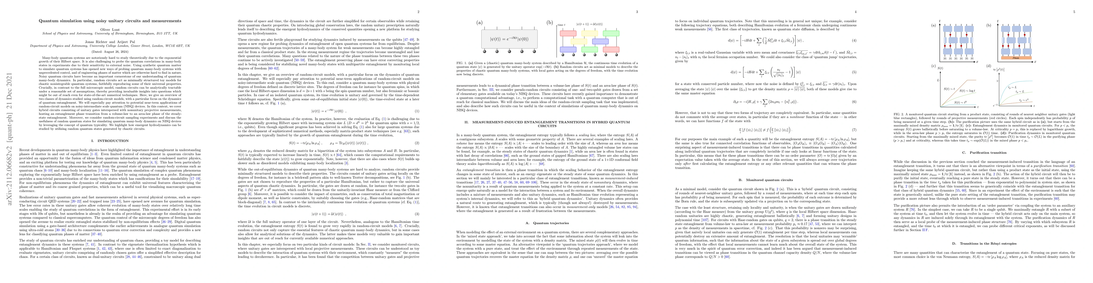 Thumbnail for Quantum simulation using noisy unitary circuits and measurements