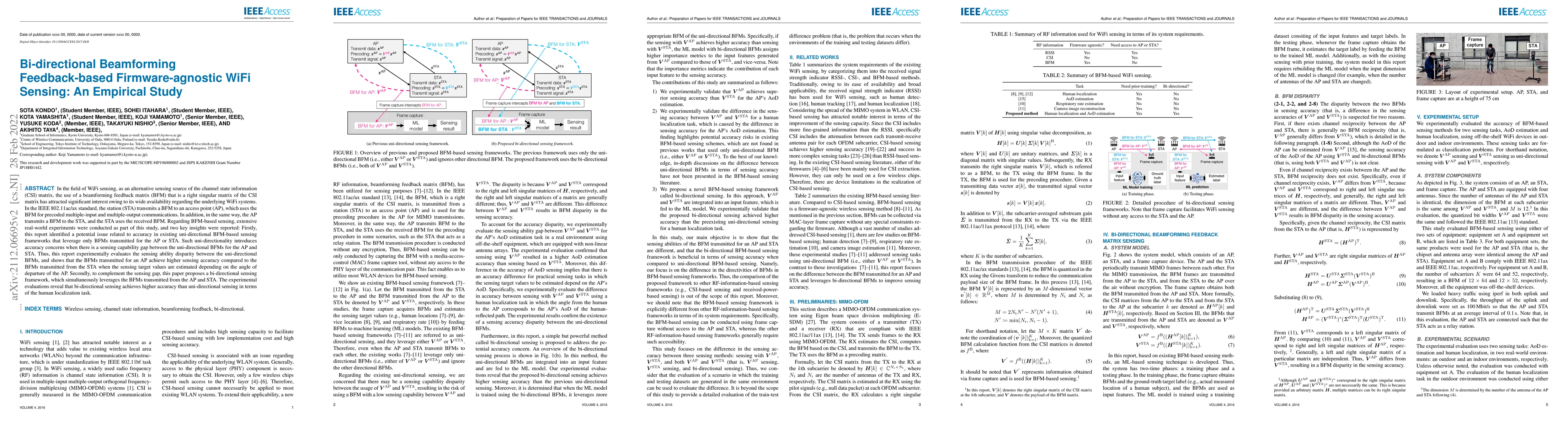 Thumbnail for Bi-directional Beamforming Feedback-based Firmware-agnostic WiFi
  Sensing: An Empirical Study