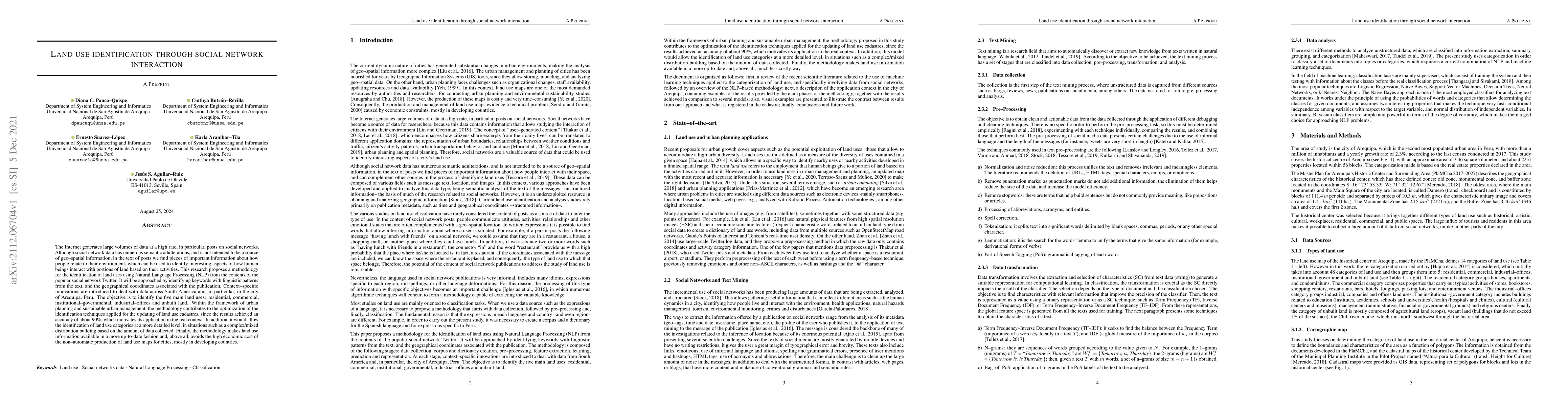 Thumbnail for Land use identification through social network interaction